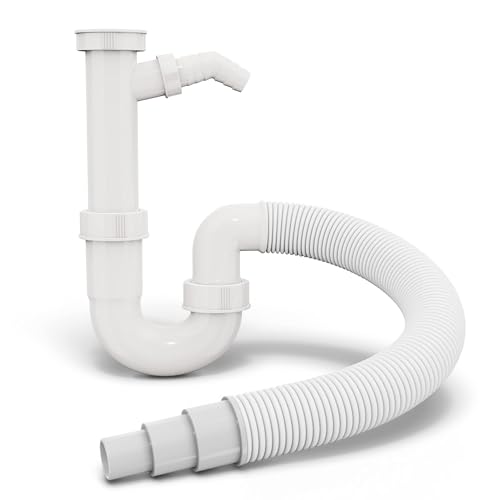 Preisvergleich Produktbild Siphon-Küchensiphon- Rohrgeruchsverschluss für Küchenspülen flexibel- mit Geräteanschluss- 1 1 / 2 Zoll 40 und 50 mm