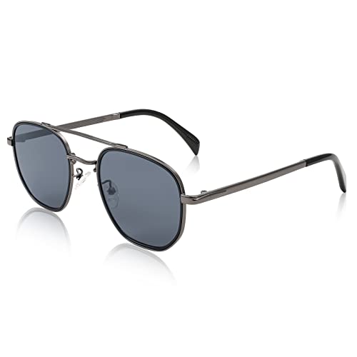 Image of FEISEDY Women Men Square Aviator Sunglasses Gradient Lens Retro Small Metal Shades B2953