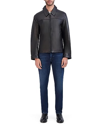 Cole Haan Men's Lambskin Shirt Collared Jacket