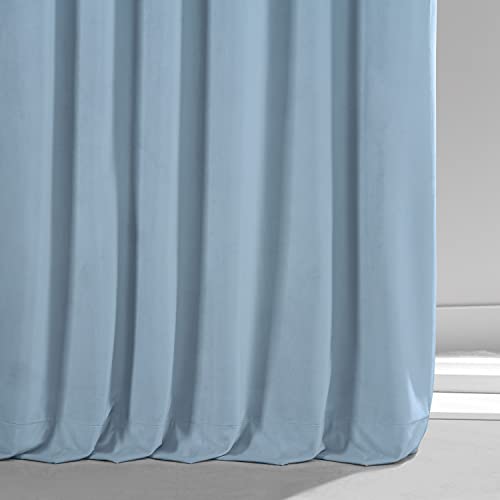 Image of HPD Half Price Drapes Signature Plush Velvet Blackout Curtains for Bedroom (1 Panel), 50W X 96L Hotel Black Out Curtains for Living Room, Thermal Insulated Blackout Curtains for Windows, Starry Blue
