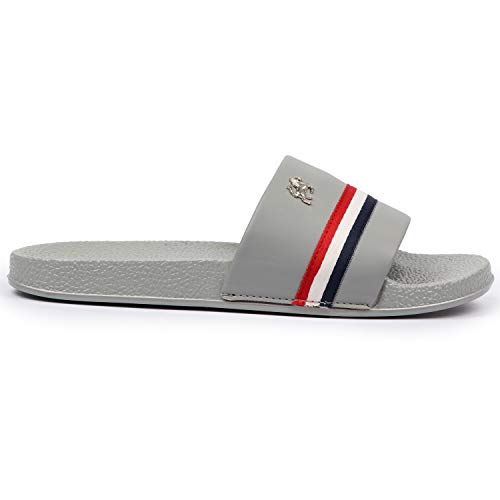 Image of PERY-PAO Mens Stylish Sliders White, Red, Black, Grey, Sky Blue Boys Slippers