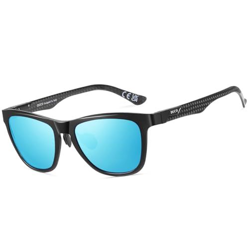 DUCO Mirrors Polarized Sunglasses for Men&Women,Medium Sized Ultralight Carbon Fiber Frame UV400 Protection Lens for Driving