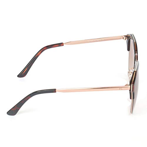 Image of FCUK Mirrored Cat Eye Women's Sunglasses - (FC 7405 C2 58 S|58|Brown Color Lens)