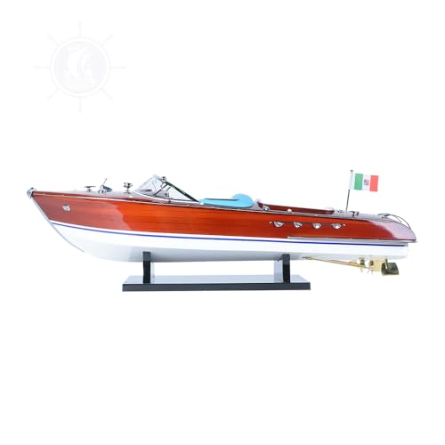 Old Modern Handicrafts Riva Aquarama Speedboat Model - Medium - Made from Premium Quantity Wood - 26.5L x 8.0W x 9.0H Inches