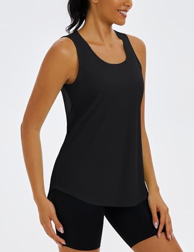 MAGCOMSEN Womens Workout Tops Racerback Tank Tops Mesh Back Breathable Sleeveless Quick Dry Running Athletic Shirts2