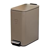 Ampoule ペダル式ゴミ箱 ダストボックス ふた付き スクエア5L モカブラウン