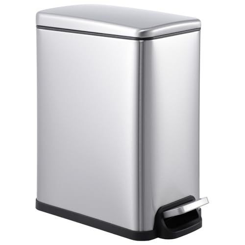 Caneca de basura rectangular de acero inoxidable 2.6 galón
