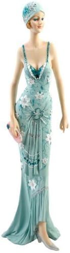 Art Deco Broadway Belles Lady Figurine. Blue Teal Colour #00 by The Emporium Gifts