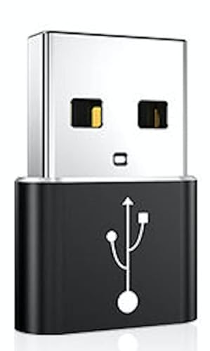USB C Female to USB A Male Adapter Pack 2,Type C Charger Plug Power Converter for Apple Watch Series 7,iPhone 11 12 13 Max,iPad Pro 2020 Mini 6 6th Generation 2021,Samsung Galaxy S20 S21 (Black)