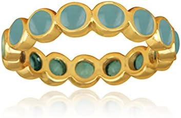 Aqua Chalcedony Ring, Sterling Silver Ring, Handmade Rings, Green Chalcedony Ring, Wedding Ring 3X3mm Round Gemstone Ring For Women