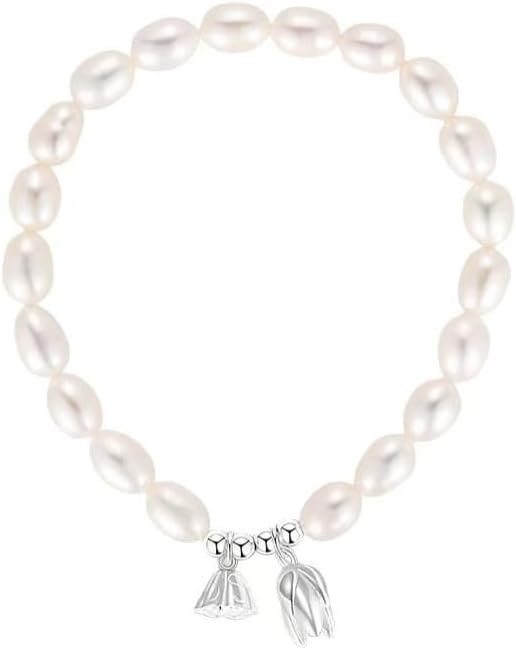 Freshwater Pearls Bracelet for Women Boho Natural Cute Delicacy Crystal Bracelets Dainty Gifts for Her