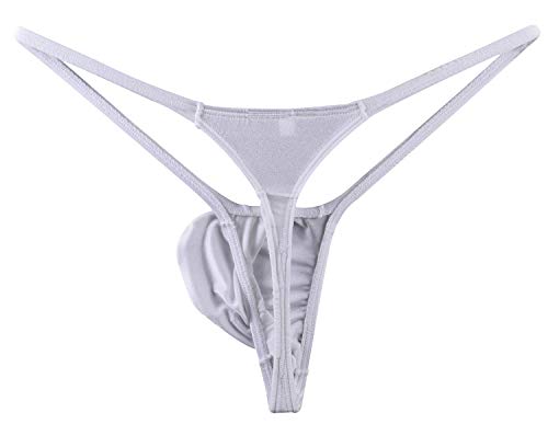 Men's Bulge Pouch G-String Bikini Thong Nylon Black WSS513