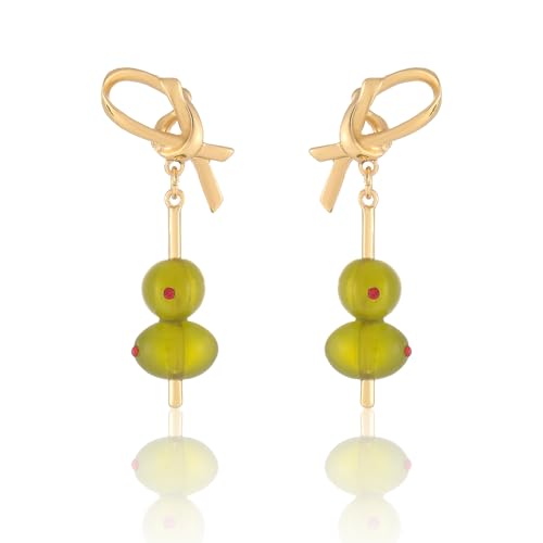 Fruit Earrings for Women|Martini Cocktail Earrings for Women|Green Olive|Strawberry|Earrings|Jewelry Gift for Women