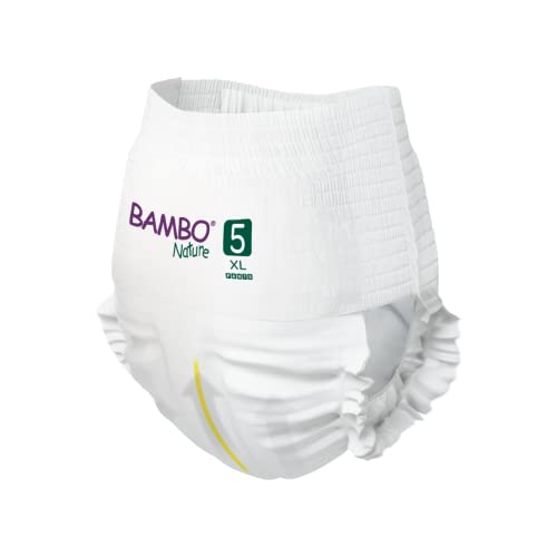 Bambo Nature Premium Baby Diapers Pants Style, XL, 19 Count Super Absorbent Toilet Training