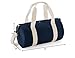 BagBase Mini Barrel Bag (One Size) (French Navy/Off White)