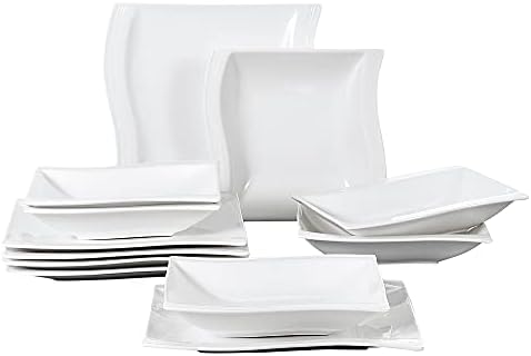 MALACASA, Seria Flora, maselniczka z pokrywką, pojemnik na masło z kremowo-białej porcelany 6,75 cala maselniczka, pojemnik na 250 g masła