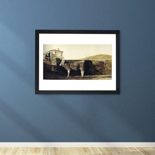 Andrew Wyeth Young Bull tableau encadré grand format pour décorer une chambre épurée