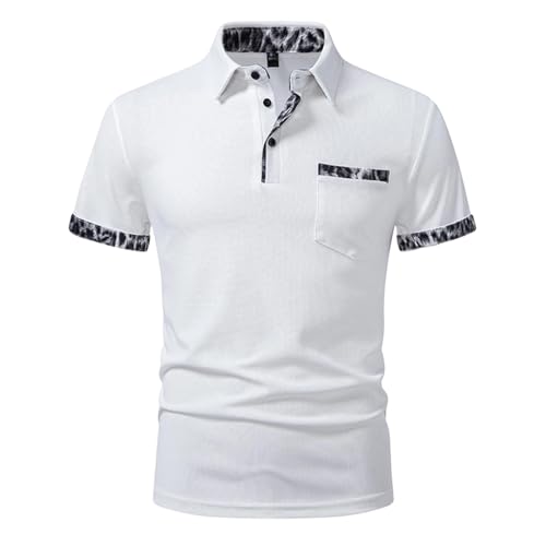 Polo homme manches courtes léopard t-shirt col classique été sport