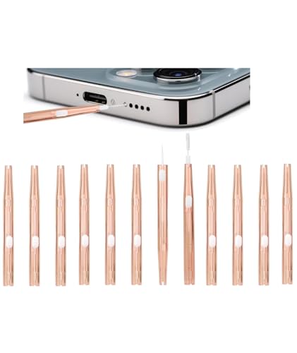 Image of 12 Pcs Phone Cleaner Tool for Charging Port and Speaker, 68mm Precision Brush, Phone Cleaning Kit, Ideal for Smartphones and Small Spaces(Brown)