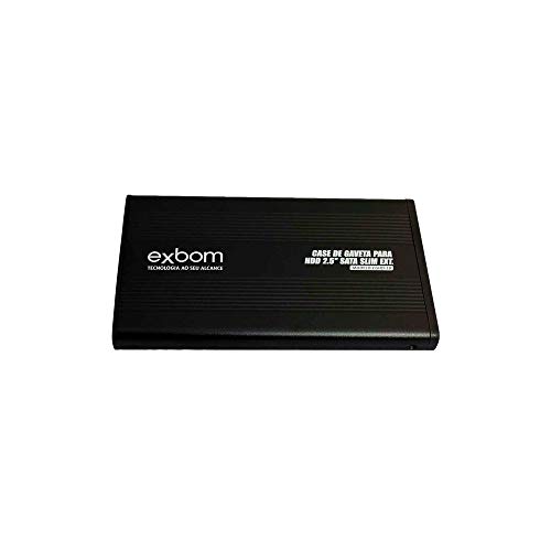 Case para HD de Notebook 2,5 Sata Slim em Alumínio CGHD-10 Preto Exbom