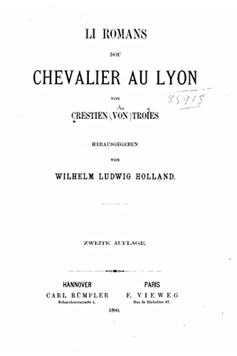 Li romans dou Chevalier au lyon von Crestien von Troies (French Edition)