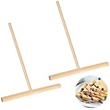 2 Pcs Crepe Spreader 6.1 Inches x 4.7 Inches Natural Wooden Crepe Spatula, Pancake Batter Spreader, Wooden T-Shaped Tool Stick for Crepes Wood Crepes Maker Pancake Maker Tool