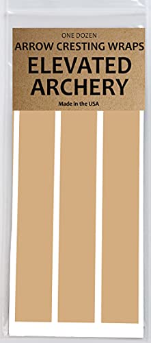 Elevated Archery Small Diameter Arrow Cresting Wraps for Carbon Shafts - Pack of 12 (Buckskin, 4