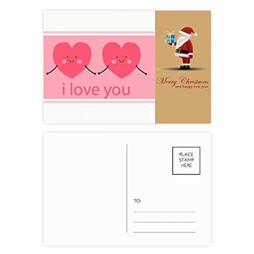 Cartes postales Saint-Valentin lot de 20 avec cœurs roses et motif sourire