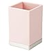 mDesign Modern Square Tumbler Cup for Bathroom Vanity Countertops - for Mouthwash/Mouth Rinse, Storing and Organizing Makeup Brushes, Eye Liners, Accessories - Slim Design, 2 Pack - Light Pink/Brushed