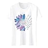 Generisch Women's Short Sleeve Casual Fashion Letter Print Short Sleeve Crew Neck T-Shirt, White, XXL #1