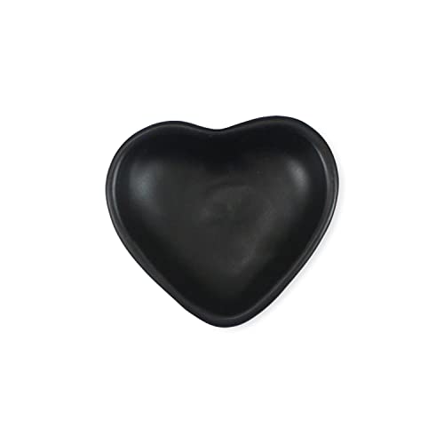 Roro Ceramic Stoneware Dinner Plates And Bowls (4 Inch Heart Bowl X 2, Matte Black) #TOP1