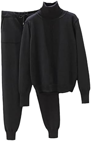 Lemoiitea - Gebreide Set - Koffie - Lange Mouwen V-hals Top en Lange Broek - 2 Stuks Pak