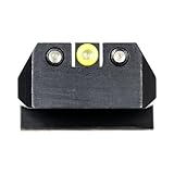 Night Fision Standard Height Perfect Dot Tritium Night Sight Set Compatible with 1911 .160' Blade, Yellow Front Ring, Black Rear Rings