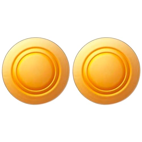 Tradineur - Confezione da 2 piatti fondi, modello LYS Ambra, Ø 23 cm, vetro lavabile in lavastoviglie e forno a microonde, ideale per casa, cucina e ospitalità