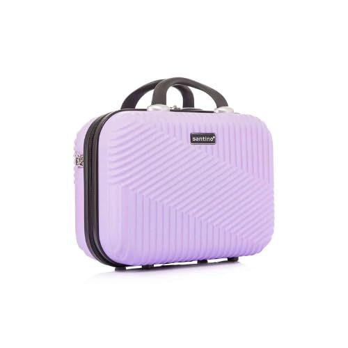 Frasqueira Necessarie de Viagens Geometric Média de mão ABS Rígida Fechamento em Ziper com Organizad