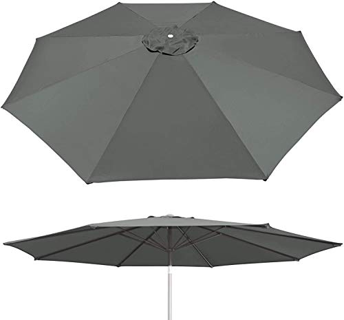 BenefitUSA Umbrella Canopy Replacement Patio Umbrella Top Cover for 10ft 8 Ribs Patio Umbrella (Grey)