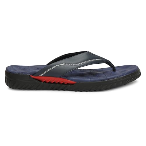 Image of Kraasa Men's EVA Flip Flops with Wide Cushioned Straps | Lightweight Thick Sole Anti-Slip Slippers Casual Summer Sandals & Chappal