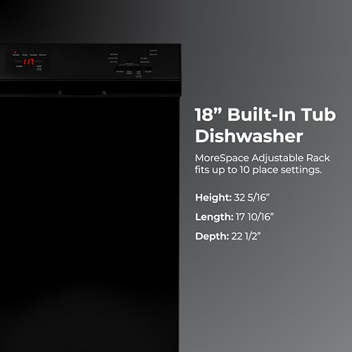 Kenmore 18" Compact Built-In Dishwasher - Black - image 2