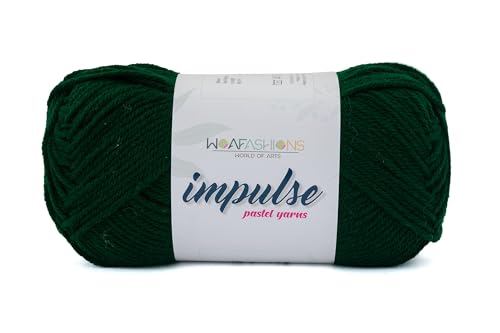 Image of WOAFashions Impulse Hand Knitting & Crochet Yarn, Premium Acrylic, 4 : Medium (Zucchini) (2x100gms / 3.5oz / 200mtr / 218yds)