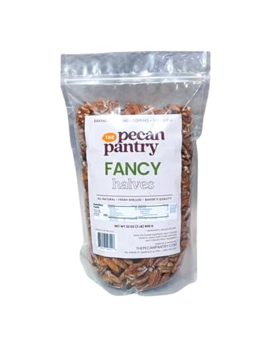The Pecan Pantry 2 lb Resealable Bag of Fresh Fancy Pecan Halves - U.S.A. Grown - Perfect for Baking, Snacking, and Cooking - Premium Quality with Resealable Freshness
