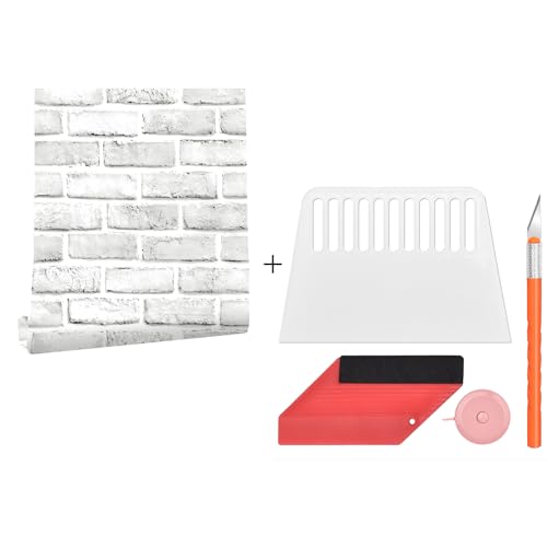 Cohoo Home Brick Wallpaper Peel and Stick 512'17.7' Wallpaper Smoothing Tool Kit