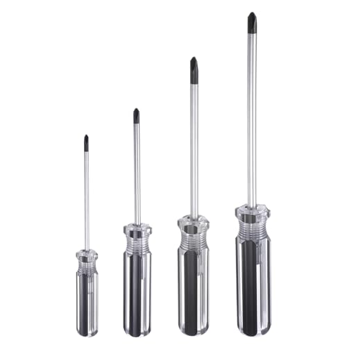 sourcing map 4pcs Magnetic Y Tip Screwdriver Y3 Y4 Y5 Y6 Steel 3 Points Head Screw Driver with Non-Slip Handle for Appliances Repair Improvement, Black