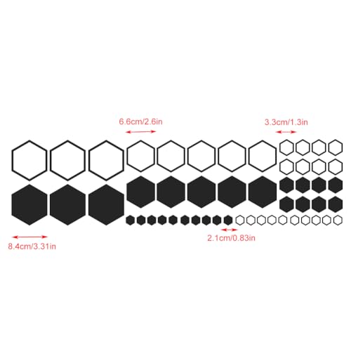 52 Grids Honeycomb Graphics Car Vinyl Decal Car Side Body Sticker Hexagon Geometric Pattern Vinyl Sticker Decoration Exterior Accessories for SUV Sedan Pickup Vehicle