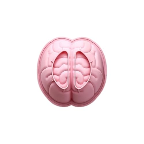 Stampo per dessert a forma di cervello, antiaderente, in silicone, accessorio da cucina, strumento per decorare torte di zucca (cervello rosa)