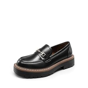 DREAM PAIRS Loafers for Women Platform Chunky Heel Slip On Loafers Business Office Casual Dressy Loafer Shoes