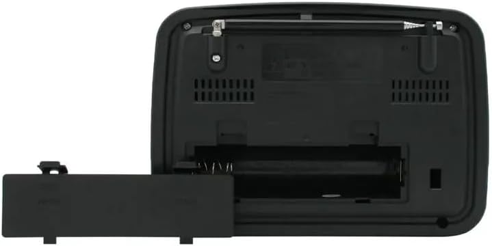 Rear view of the Golon RX-BT455 portable radio with the battery compartment open.
