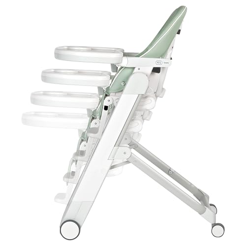 Image of PEG Siesta, Grow with Baby Folding High Chair & Recliner, Mint (Green) | Height Adjustable, Quick Clean & Easy Push Wheels For Babies & Toddlers, Made in Italy
