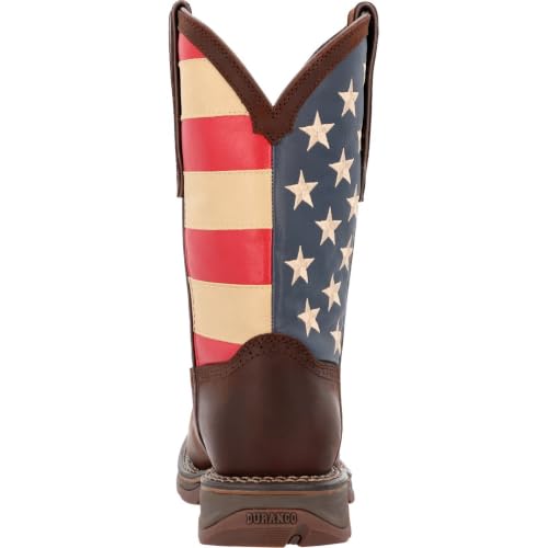 Durango® Workin' Rebel™ Patriotic Steel Toe Work Boot, Dark Brown And Union Flag, Size 9(M) - image 6