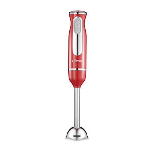 Ufesa Minipimer Frullatore a Immersione, Tritatutto, Potenza 600 W, Accessori Inclusi, Piede Smontabile, Lame ad alta Efficienza, Funzione Turbo, BPA Free, Rosso - Immagine 2