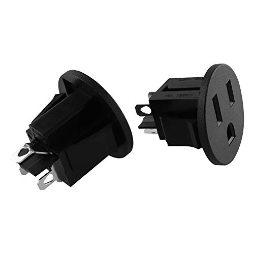 Axlizer 2Pcs Us Type Industrial Plug Panel Mount Outlet Power Socket Ul Certification Three-Core Copper Foot Ac Power Socket American Plug Panel Mount Socket #TOP4